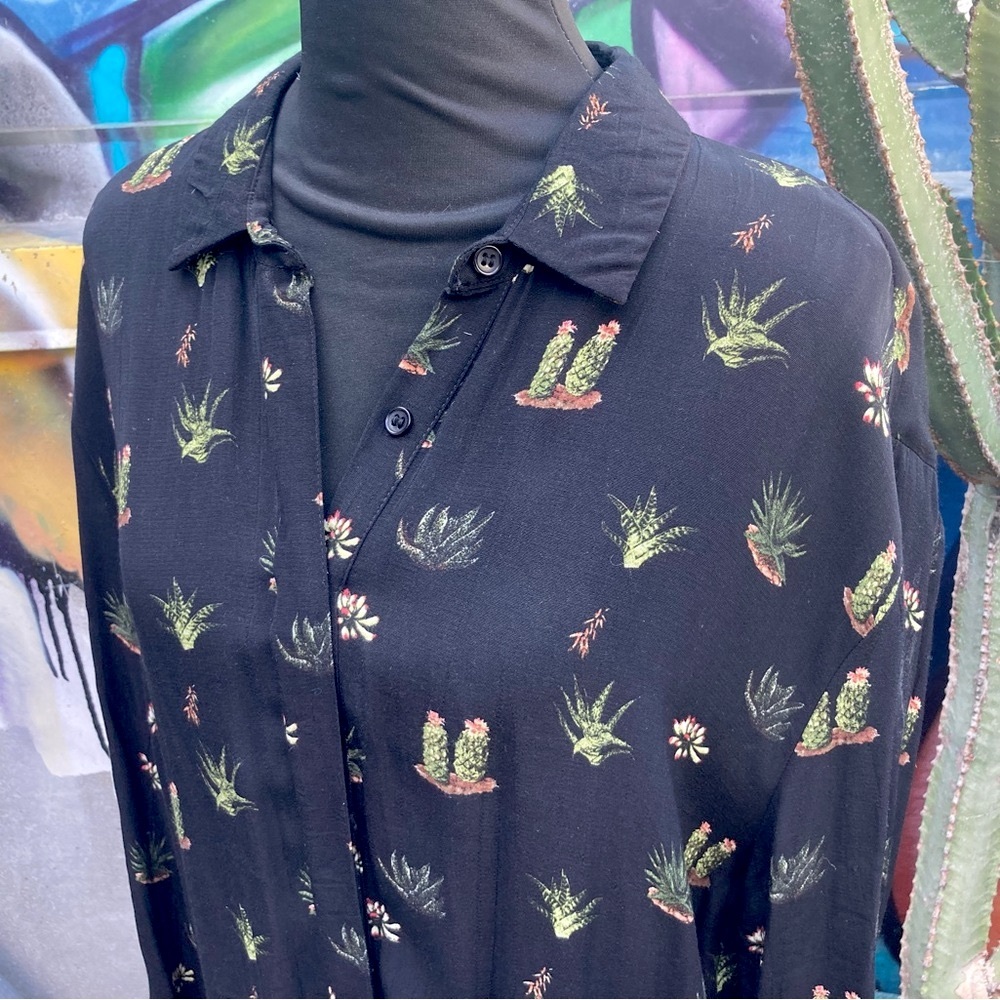 TOPSHOP CACTUS PRINT SHIRT DRESS - Picture 13 of 16